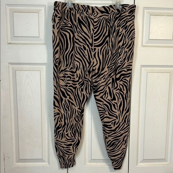 CHICO'S ZENERGY XL 3R Animal Print Cotton Cashmere Knit Pants Joggers Loungewear - Picture 4 of 8